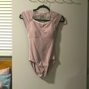 Adult Yasmin Micro-Cap Sleeve Leotard DanzNMotion - Lilac/Nirvana Pink - Small